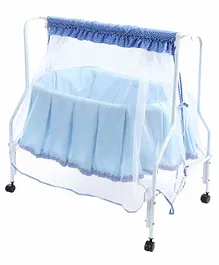 Kiddery Lyra Luxury Cradle with Mosquito Net - Blue