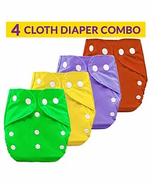 Bembika Reusable Cloth Diaper Pack of 4 - Multicolor
