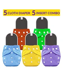 Bembika Cloth Diapers with Inserts Set of 5 - Multicolor