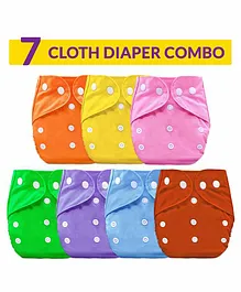 Bembika Reusable Cloth Diaper Set of 7 - Multicolor
