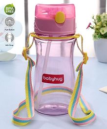 Babyhug Straw Sipper with Carrying Strap Pink - 400 ml