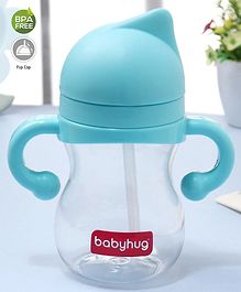 Babyhug Straw Sipper with Twin Handle Blue - 350 ml