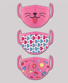 Babyhug 2 to 4 Years Washable & Reusable Knit Printed Face Mask - Pack of 3