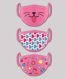 Babyhug 2 to 4 Years Washable & Reusable Knit Printed Face Mask - Pack of 3