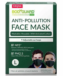 BodyGuard N95 + PM2.5 Anti Pollution Face Mask with 5 Layers Protection Activated Carbon - Large