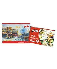 Polo A3 Drawing Book And 12 Watercolour Tubes - Multicolor