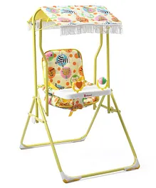 Mothertouch Swing With Detachable Canopy Animal Print - Yellow