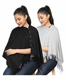 Nene Multi Purpose Nursing Shawl Pack of 2 - Black Grey