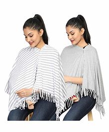 Nene Breast Feeding Multi Purpose Nursing Scarf Pack of 2 - Grey