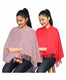 Nene Breast Feeding Multi Purpose Nursing Scarf Pack of 2 - Red