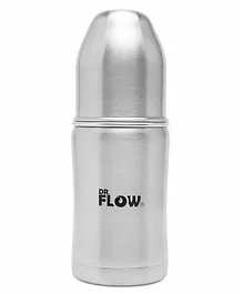 Dr.Flow Vogue Stainless Steel Baby Feeding Bottle with Anti Colic Silicone Teat DF9001 Grey - 260ml