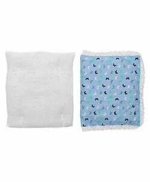 Grandma's Premium Finger Millet Pillow with 2 Pillow Covers Butterfly Print - Blue White