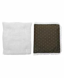 Grandma's Premium Finger Millet Pillow with 2 Pillow Covers Dot Print - Olive Green White