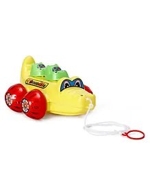Lovely Pull Along Toy Crocodile - Yellow
