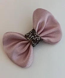 All Cute Things Stone Studded Party Bow Hair Clip - Pink