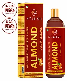 Newish® Pure Cold Pressed Sweet Almond Oil for Hair and Skin - 200 ml