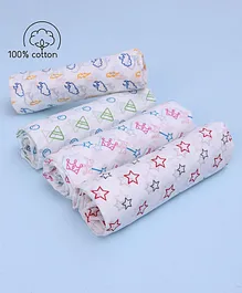 Zoe 100% Malmal Cotton Swaddle Wraps Generic Print - Pack of 4