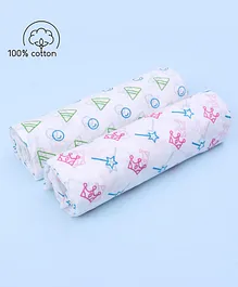 Zoe 100% Malmal Cotton Swaddle Wraps Generic Print - Pack of 2
