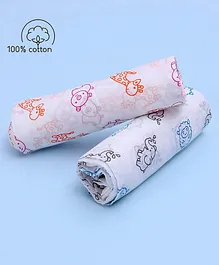 Zoe 100% Malmal Cotton Swaddle Wraps Animal Print - Pack of 2