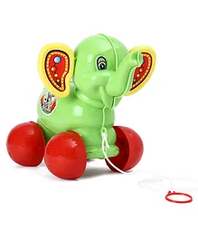 Lovely Pull Along Elephant Toy - Green