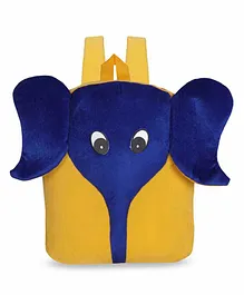 Kiddiewink Elephant Shaped Plush Nursery Bag Blur Yellow - 12 inches
