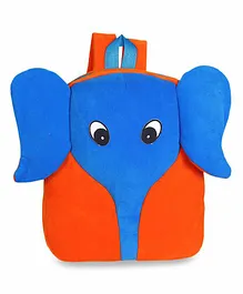 Kiddiewink Elephant Shaped Plush Nursery Bag Blue Red - 12 Inches