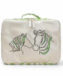 Mi Dulce An'ya Lunch Box Bag Zebra Embroidered - Green