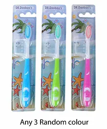 Passion Petals Tooth Brush with Cap Set of 3 (Color May Vary)
