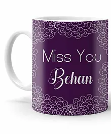 LOF Raksha Bandhan Mug Miss You Behan Print Purple - 325 ml