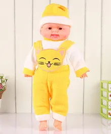 ToyMark Baby Doll with Bear Kitty Patch Yellow - Height 34 cm