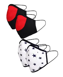 Naughty Ninos Pack Of 4 Stars Printed Outdoor Mask - Multicolor