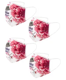 Naughty Ninos Pack Of 4 Floral Masks - Pink