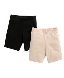 Charm n Cherish Pack Of Two Solid Shorts - Cream & Black