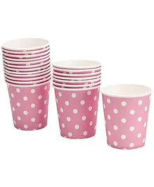 Karmallys Paper Cups with Pink Polka Dot Print - 200 ml 