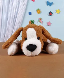 Fuzzbuzz Lying Puppy Soft Toy Brown - Length 33 cm