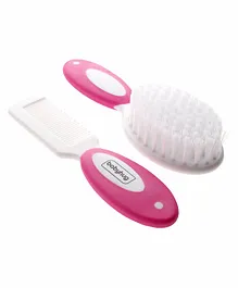 Babyhug Easy Grip Hair Brush & Comb Set - Pink