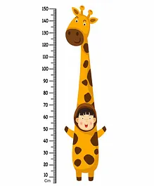 WENS Removable Height Measurement Wall Sticker Giraffe Print - Orange