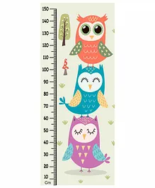 WENS Removable Height Measurement Wall Sticker Owl Print - Multicolor