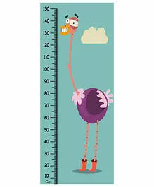 WENS Removable Height Measurement Wall Sticker Ostrich Print - Blue Purple