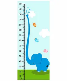 WENS Elephant Height Measurement Removable Wall Sticker - Blue
