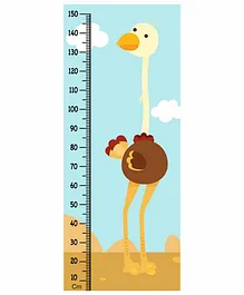 WENS Ostrich Themed Removable Height Measurement Wall Sticker - Blue