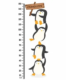 WENS Penguin Themed Removable Height Measurement Wall Sticker - White