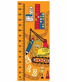 WENS Construction Theme Removable Height Measurement Wall Sticker - Orange