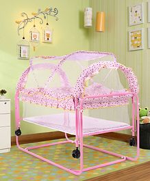 lightweight cradle with mosquito net  pink