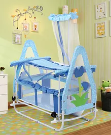 Lightweight  Cradle with Mosquito Net - Blue