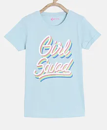 3PIN Half Sleeves Girl Power Printed T-Shirt - Blue