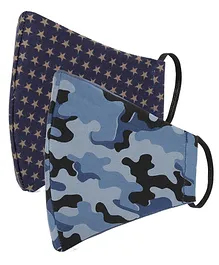 AKSHARA 2Ply Camouflage Printed Pack Of 2 Mask - Multi Color