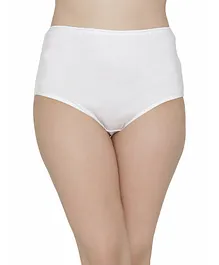 Clovia Solid Colour High Waist Hipster - White