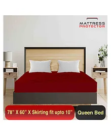 Mattress Protector Waterproof Mattress Protector Cover for Queen Size Bed Protector 78 X 60 inches - Maroon