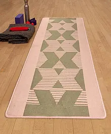 Saral Home Hand Woven Washable Yoga Mat - Green Pink